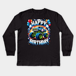 Birthday Boy 6 Years - Ultimate Monster Truck Party (possibility of personalization with name) Kids Long Sleeve T-Shirt